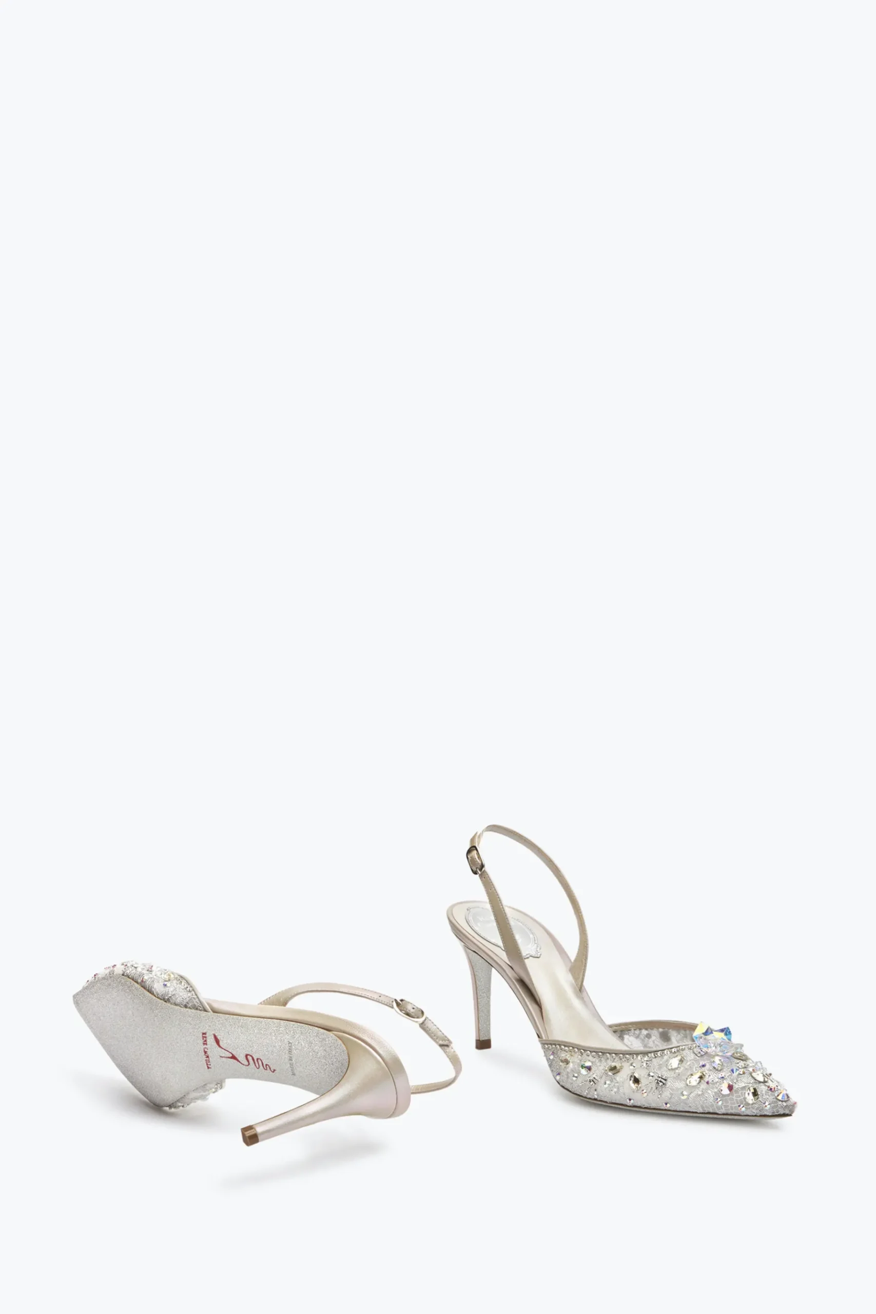 Slingback^Rene Caovilla Slingback Cinderella 75 Argento