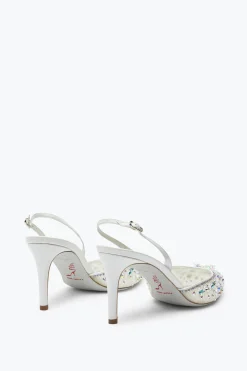 Slingback|Collezione Sposa^Rene Caovilla Slingback Bianche Cinderella 75 Bianco