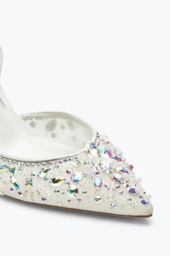 Slingback|Collezione Sposa^Rene Caovilla Slingback Bianche Cinderella 75 Bianco