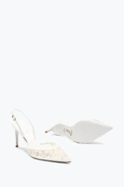 Collezione Sposa|Slingback^Rene Caovilla SLINGBACK BLOOM BIANCA 80 Bianco