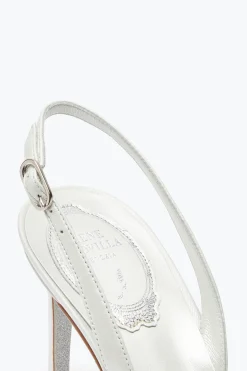 Collezione Sposa|Slingback^Rene Caovilla Slingback Cinderella Bianca Con Cristalli 80 Bianco