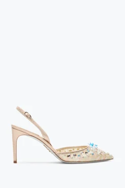 Per Le Invitate|Per Le Damigelle^Rene Caovilla Slingback Cinderella Con Cristalli 80 Miele