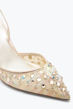 Per Le Invitate|Per Le Damigelle^Rene Caovilla Slingback Cinderella Con Cristalli 80 Miele