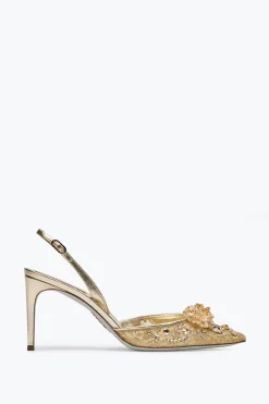 Slingback^Rene Caovilla Slingback Cinderella 80 Oro