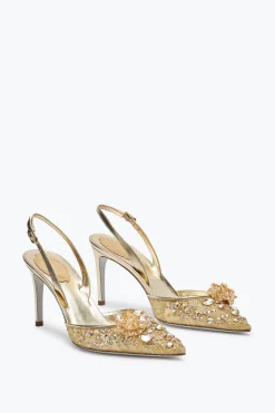 Slingback^Rene Caovilla Slingback Cinderella 80 Oro