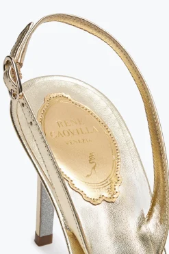 Slingback^Rene Caovilla Slingback Cinderella 80 Oro