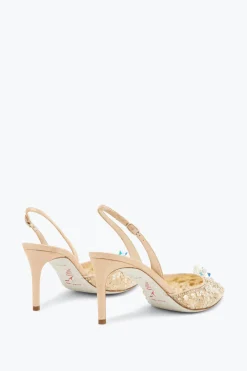 Slingback^Rene Caovilla Slingback Con Pietre Gioiello Cinderella 75 Beige