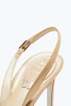 Slingback^Rene Caovilla Slingback Con Pietre Gioiello Cinderella 75 Beige