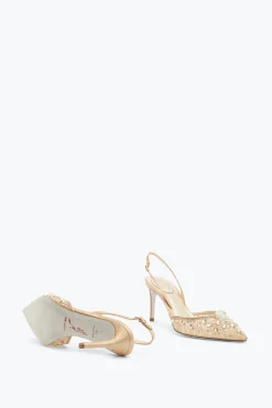 Slingback^Rene Caovilla Slingback Con Pietre Gioiello Cinderella 75 Beige
