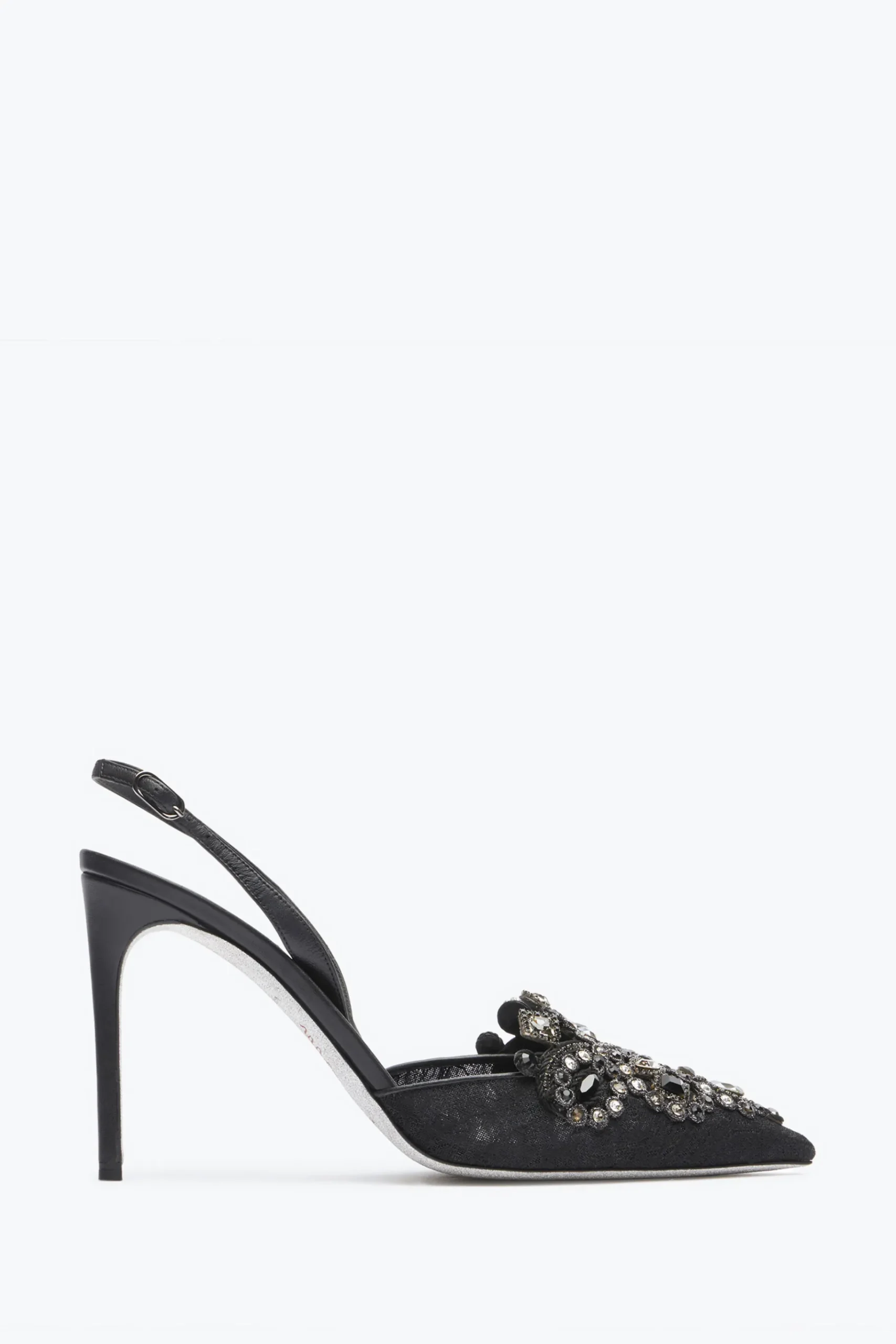 Icone|Slingback^Rene Caovilla Slingback Con Tacco Alto Veneziana Nero
