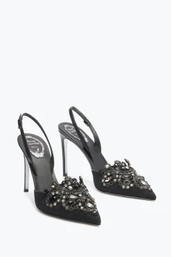 Icone|Slingback^Rene Caovilla Slingback Con Tacco Alto Veneziana Nero