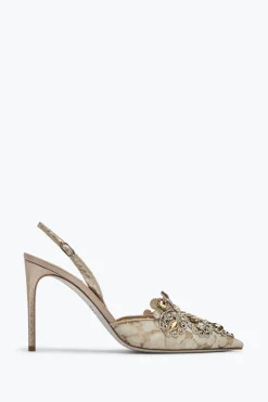 Icone|Slingback^Rene Caovilla Slingback Decorate Dorate Veneziana Oro