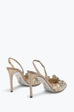 Icone|Slingback^Rene Caovilla Slingback Decorate Dorate Veneziana Oro