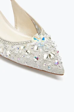 Slingback^Rene Caovilla Slingback Flat Grigie Cinderella Argento