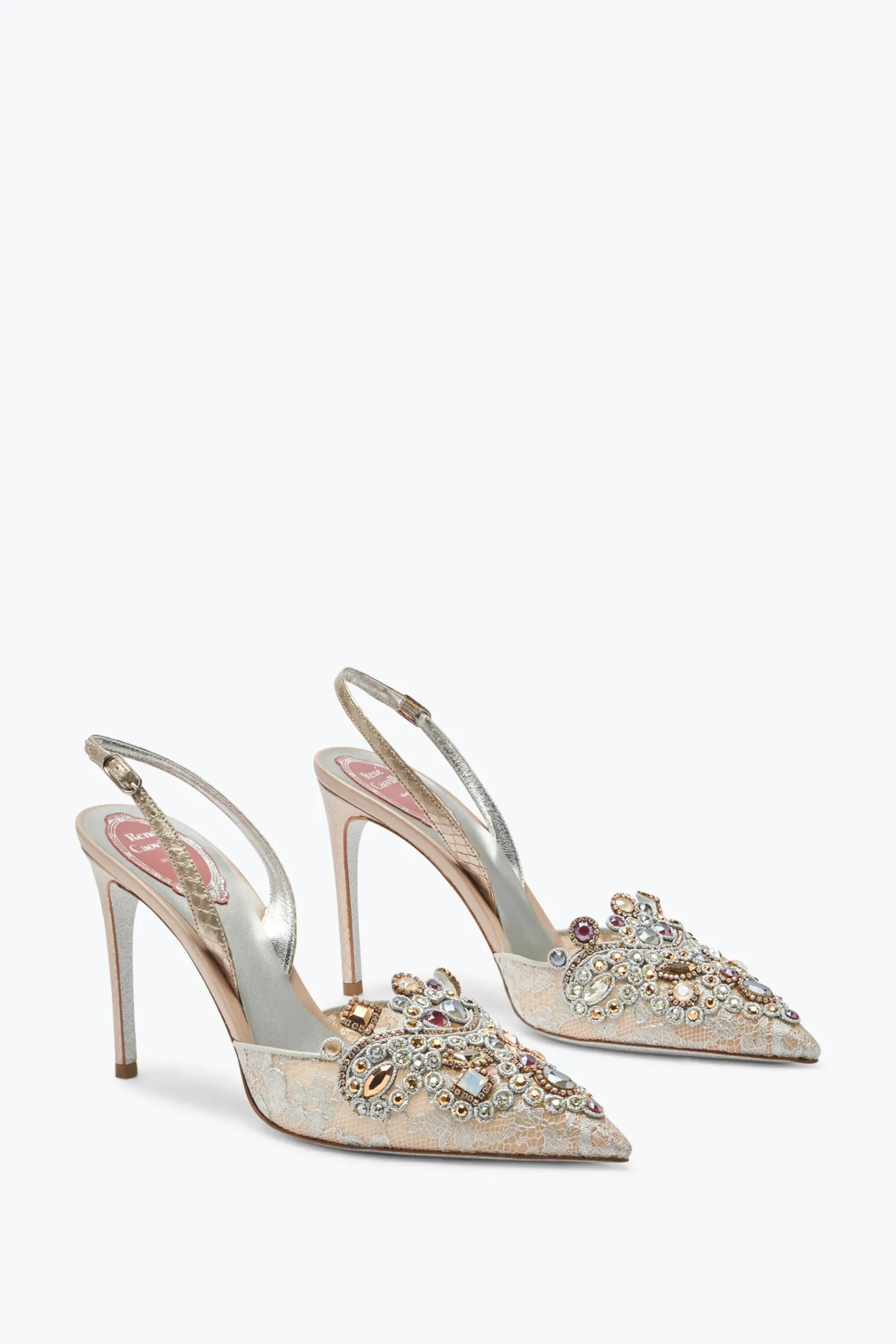 Icone|Slingback^Rene Caovilla Slingback Gioiello Grigie Veneziana Grigio