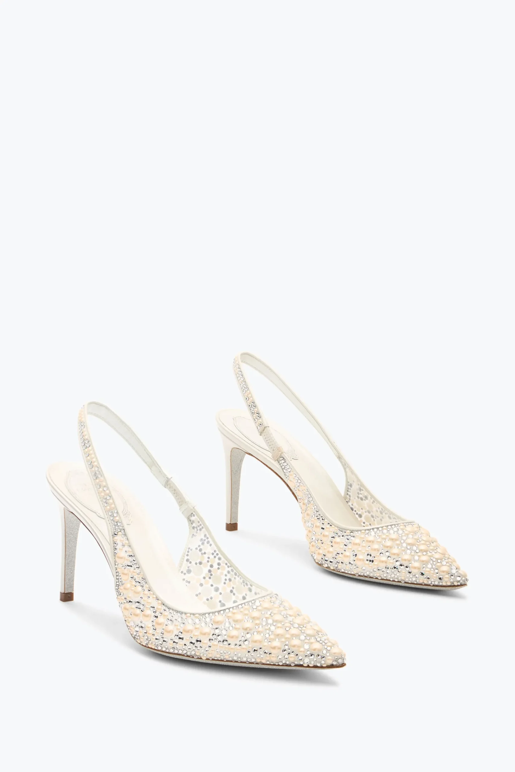 Collezione Sposa|Slingback^Rene Caovilla SLINGBACK PEARL BIANCA 80 Bianco