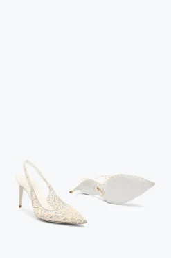 Collezione Sposa|Slingback^Rene Caovilla SLINGBACK PEARL BIANCA 80 Bianco