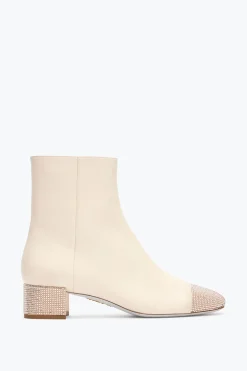 Stivali^Rene Caovilla Stivaletto Bonnie In Pelle E Cristalli Oro 40 Avorio