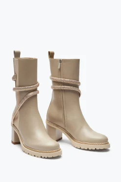 Stivali^Rene Caovilla Stivaletto Cleo Con Cristalli 60 Beige