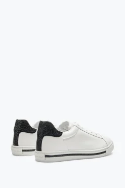 Sneaker^Rene Caovilla Xtra White-Black Sneaker With Crystals 15 White and Black