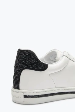 Sneaker^Rene Caovilla Xtra White-Black Sneaker With Crystals 15 White and Black